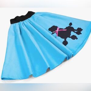 Poodle Skirt for Girls 50s Costume, one size (fits girls 4-10) NWOT, blue
